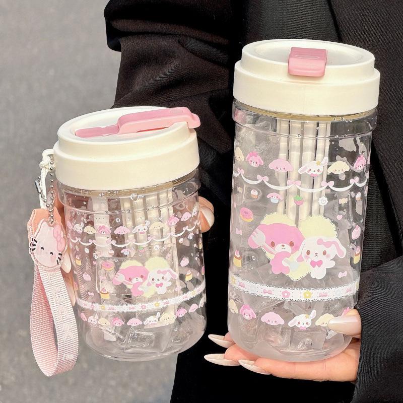 

2025 Cute Girls Bubble Tea Straw Cup: Drop-Resistant, Portable, Summer Travel-Friendly Plastic 550ml