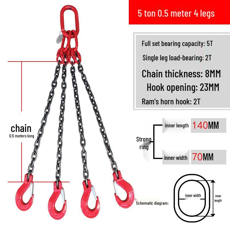 Double & Quad Hook Manganese Steel Chain Sling For Cranes & Forklifts
