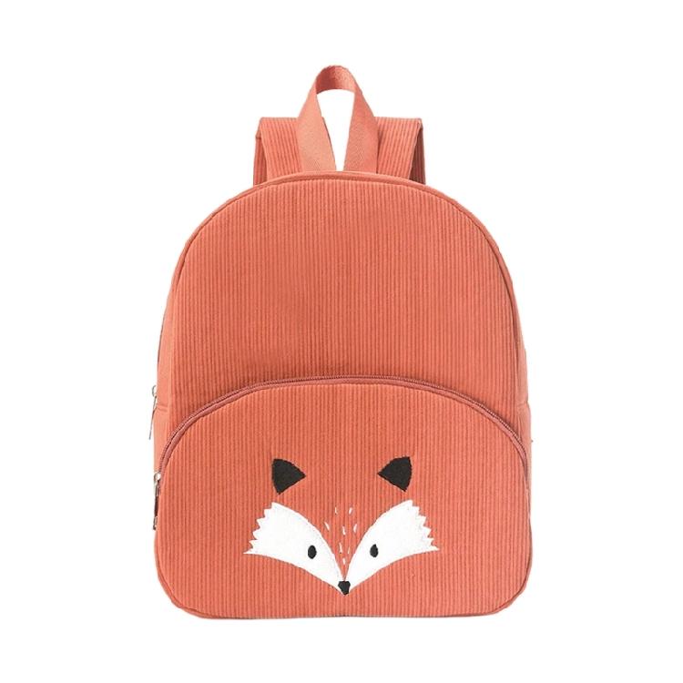 Вельветовый рюкзак с деталью в виде медведя, вместительное отделение, школьный рюкзак, повседневный рюкзак для студентов и подростков