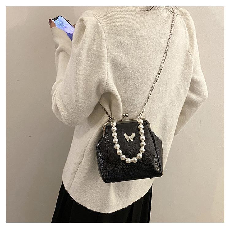 

Сумка женская винтажная бабочка с жемчужной ручкой, сумка-мессенджер, кошелек женский Harajuku розовая сумка-кошелек