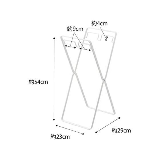 Yamazaki Jitsugyo 5712 Plastic Bags 2 Rows & 30L Garbage Bag Stand White Approx. W23XD29XH54cm (When used) Tower Separation Trash Can Plastic Bag