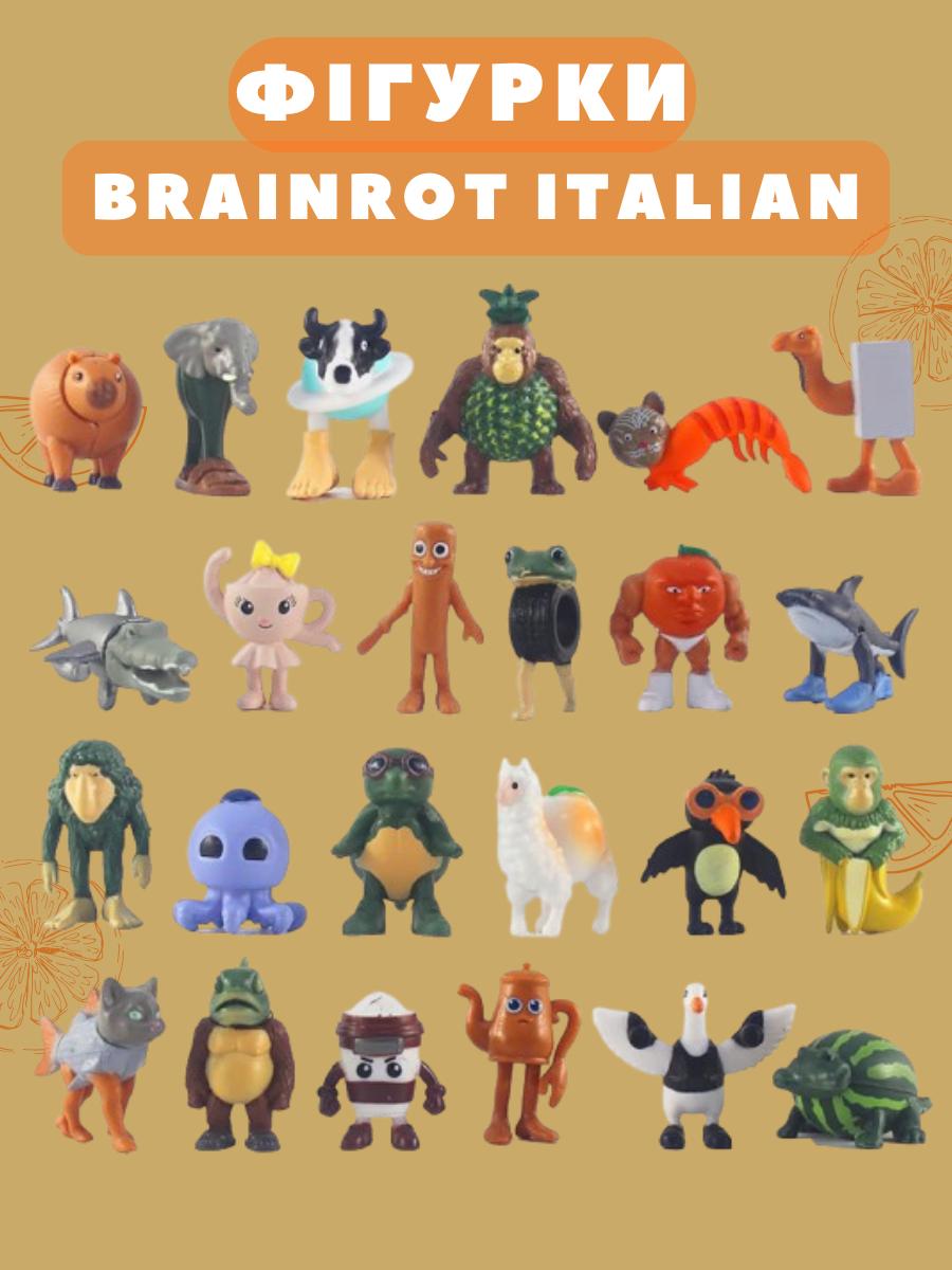 

Набір міні-фігурок висотою 4 см з італійських мемів 24 шт Italian brainrot Tralalero Tralala tung sahur 4 різнокольоровий