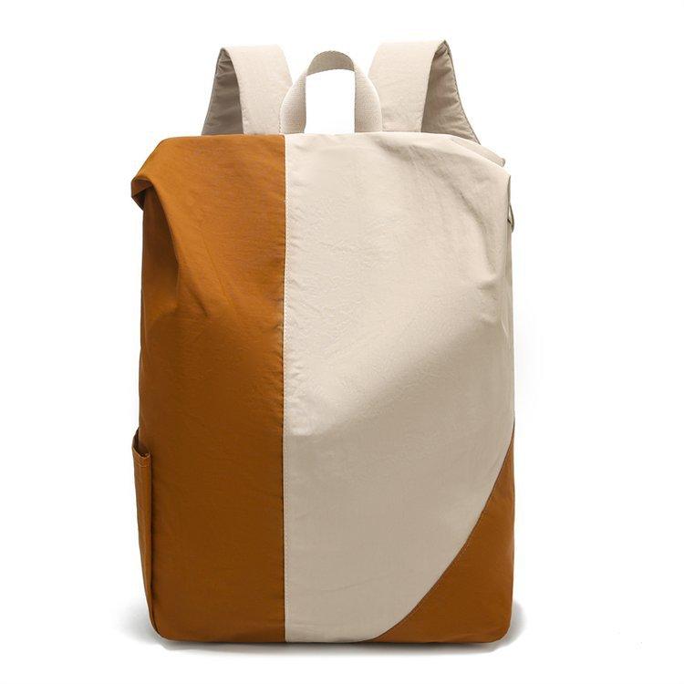 Stitching Contrast Backpack Unisex Waterproof Backpack Travel Bag