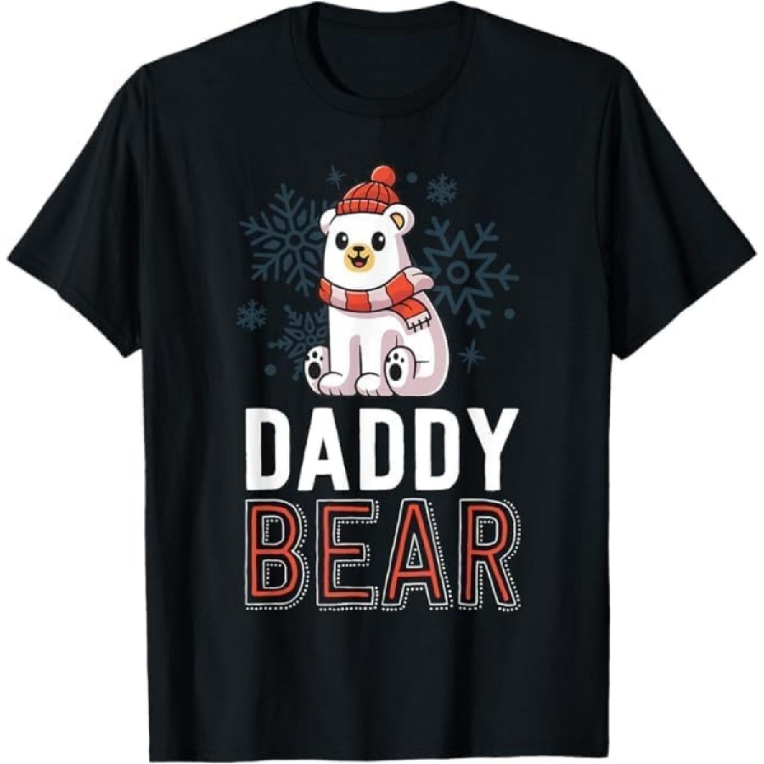 Daddy Bear Family Christmas Shirts Polar Bear Holiday Xmas T-Shirt TiuH Mens Womens Tank Top Sweatshirt Hoodie 521 Black S