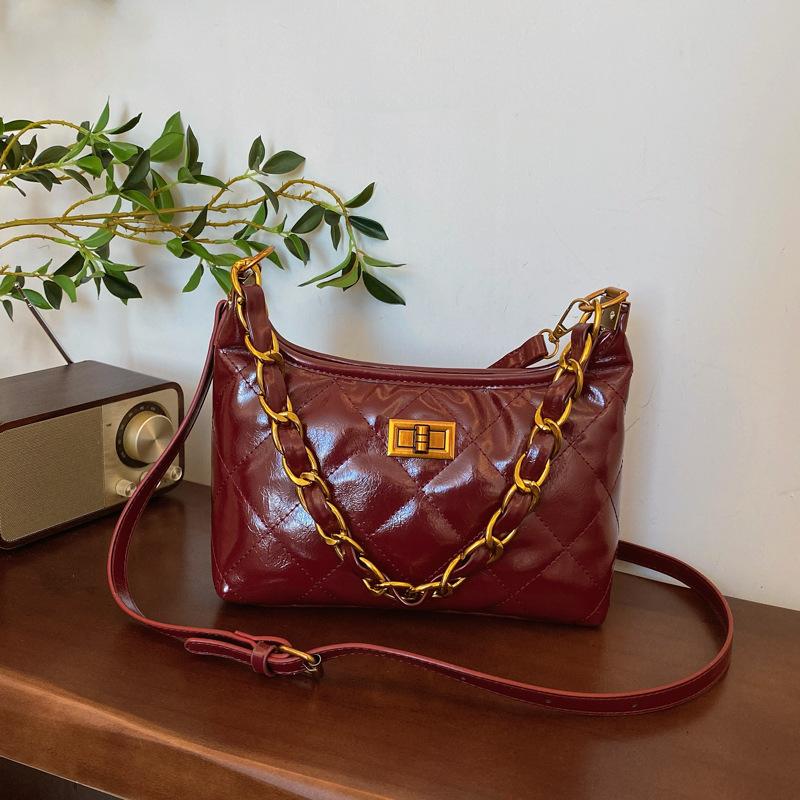 Autumn New Fashion Embroidered Thread Chain Underarm Bag Versatile Single Shoulder Diagonal Span Trendy Women's Bag