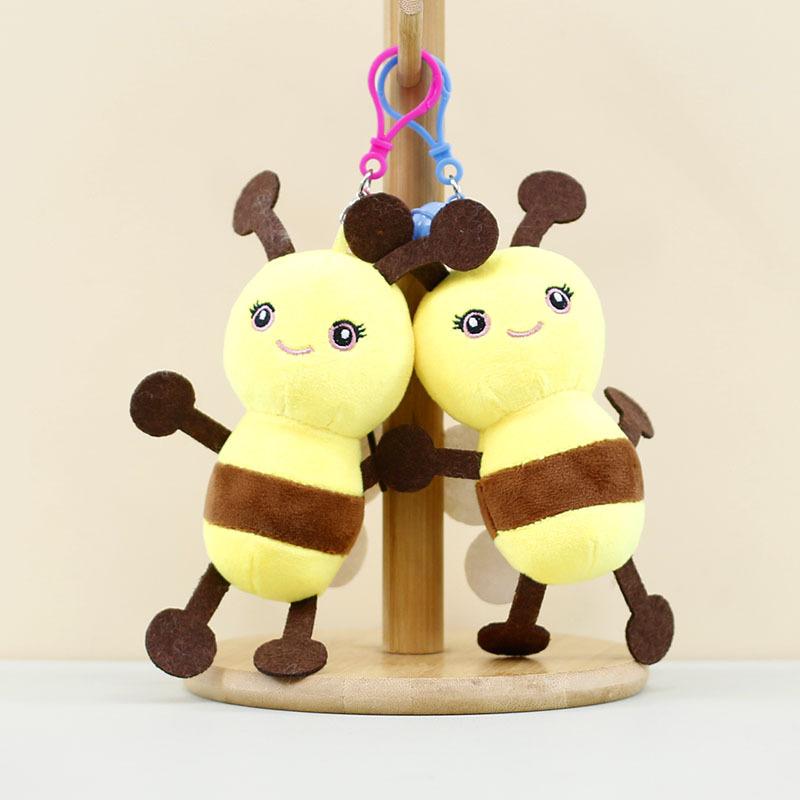 Adorable Little Bee Plush Keychain Soft Stuffed Animal Charm Bag
