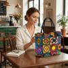  Colorful Geometric Print Tote Bag Casual Large Capacity Daily Shoulder Handbag