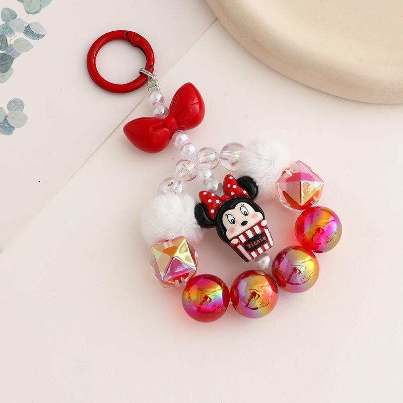 

Мультяшная Девочка Сердце Веселье Ручная Работа Бисером Акрил Не Осыпающаяся Краска Цепочка для Телефона Захват Кукла Брелок Сумка Подвесное Украшение красный