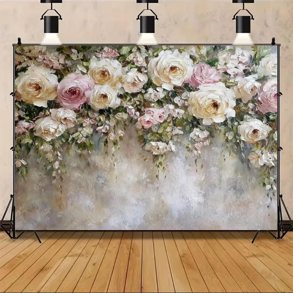 Floral Wall Theme Background Birthday Wedding Engagement Ceremony Party Decoration Abstract Flower Portrait Photography Studio
