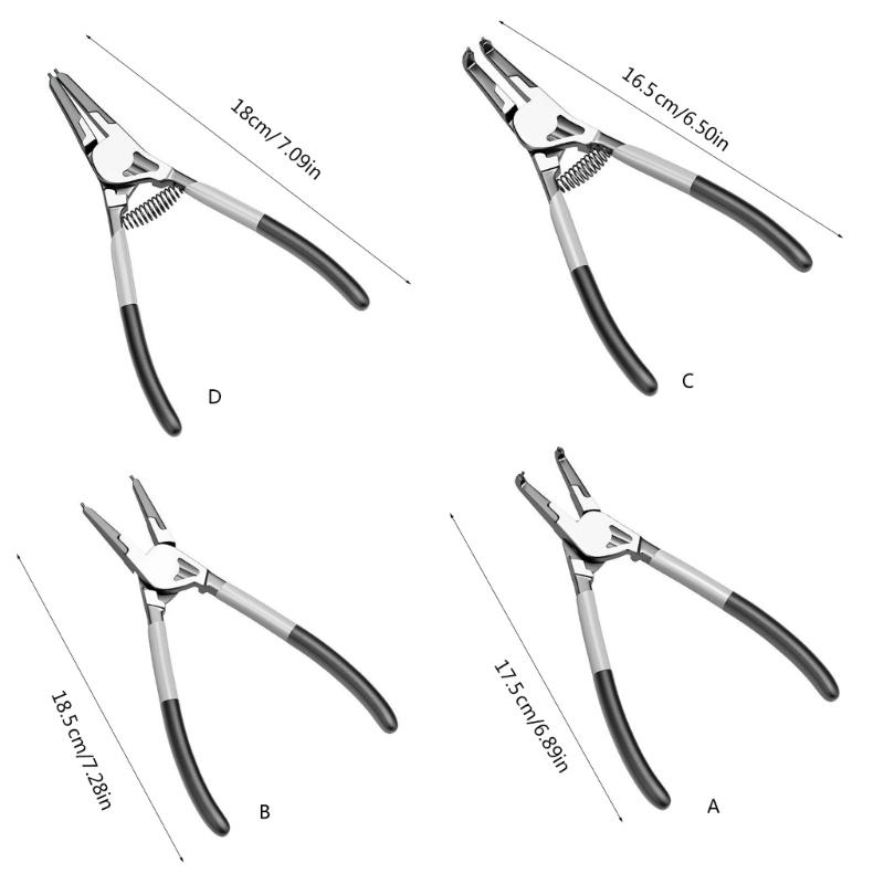 Circlip Pliers Set High Precisions Designs Complete Industrial Expansion Pliers for Internal & External Retaining Rings