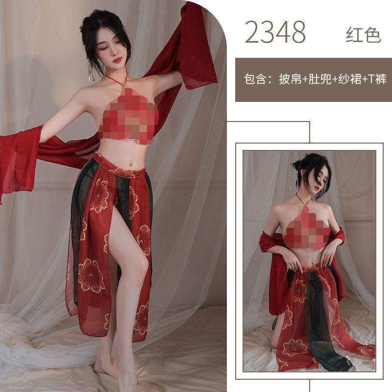 Sex underwear Guochao Hanfu classical cheongsam uniform temptation bed Dunhuang beautiful woman hot passion suit