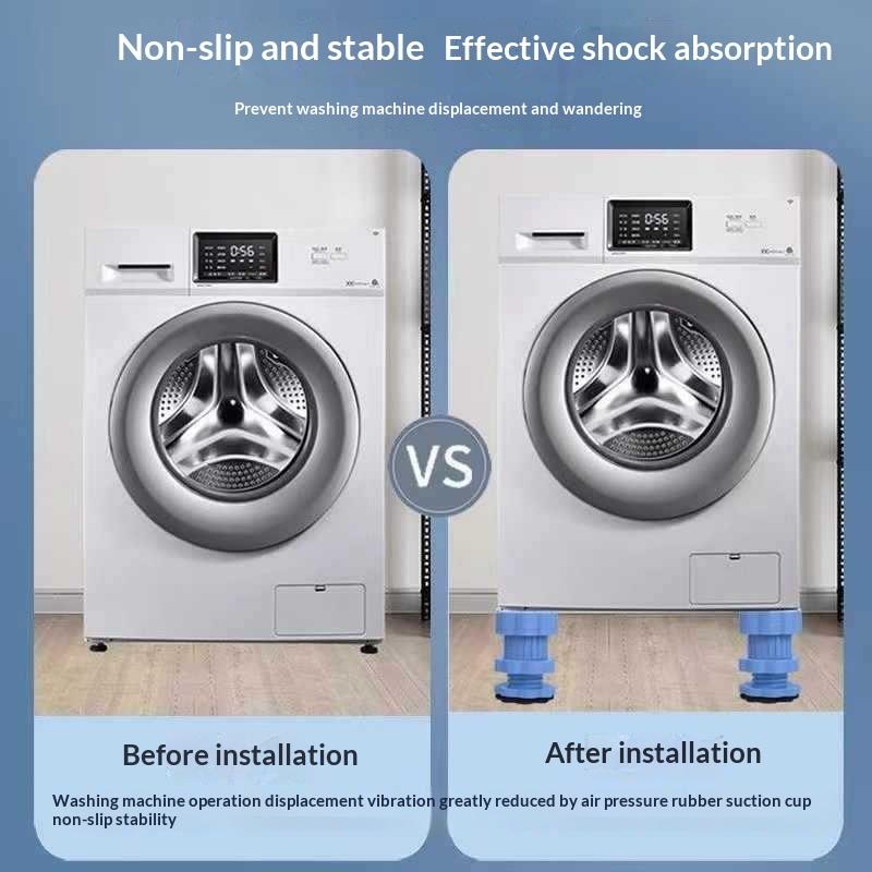 4 Stück Verstellbare Anti-Vibrations-Waschmaschinenfüße, Geräuschreduzierend, Wasserdicht, Kühlschrank-Basispolster, Stützständer