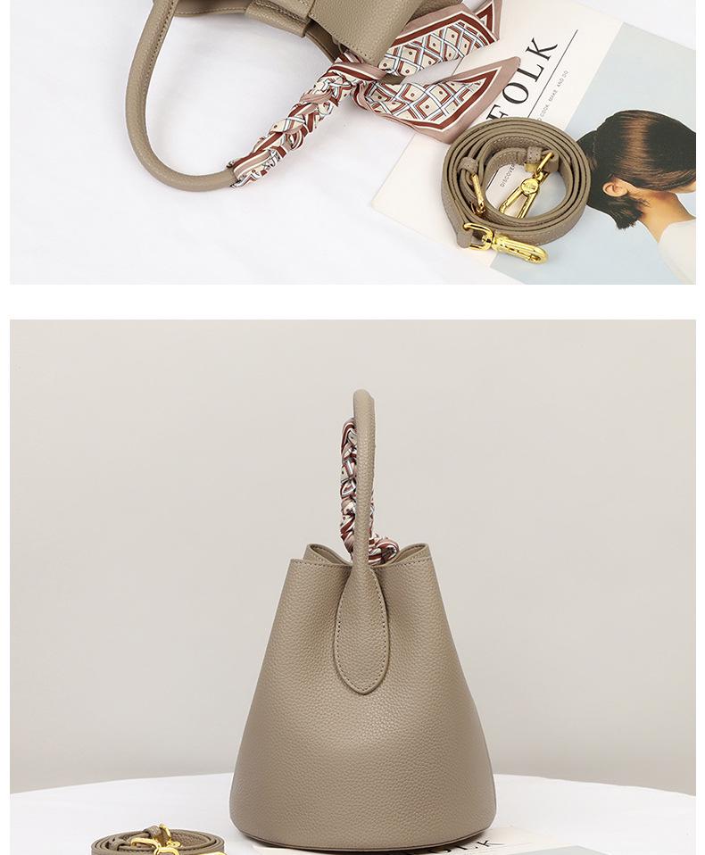 Women's Versatile Small Tote: This Year's Trendy Genuine Leather Crossbody Commuter Bucket Handbag