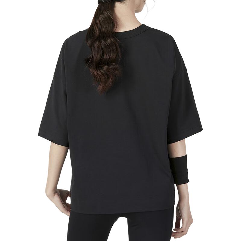 Under Armour Einfarbig Rundhals Locker Geschnitten Kurzarm Sport T-Shirt Damen Oberteile Schwarz 1376554-001