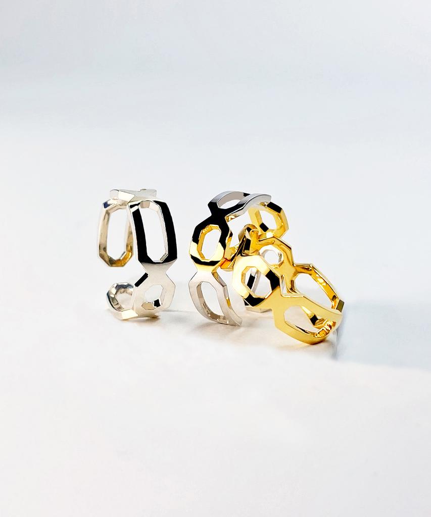 Kudos Interlocking Triple Octagon Ring (Thin Ver.)