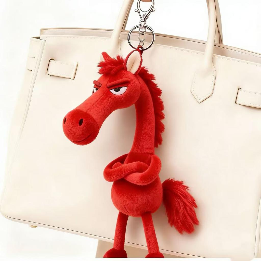Portachiavi Cavallino Arrogante per Borsa da Donna Decorazione Ciondolo Peluche Cavallo Carino Portachiavi Auto Regalo per Festa Portachiavi Accessori