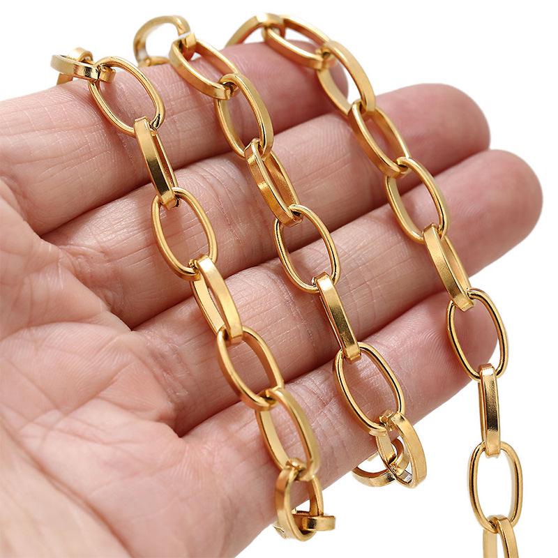 8mm Stainless Steel Wide Chain Necklace & Bracelet - Hip Hop Jewelry