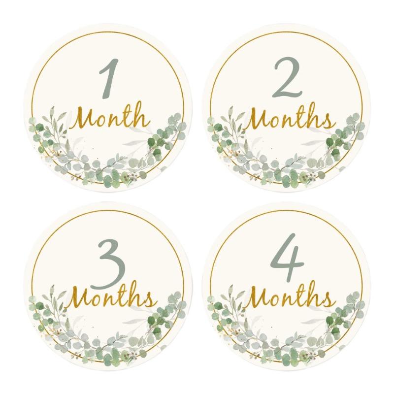 12PCS Baby Photography Birthday Cards 1-12 Month Card Baby Milestone Children Photography Props Birthday Party Decoration Gift