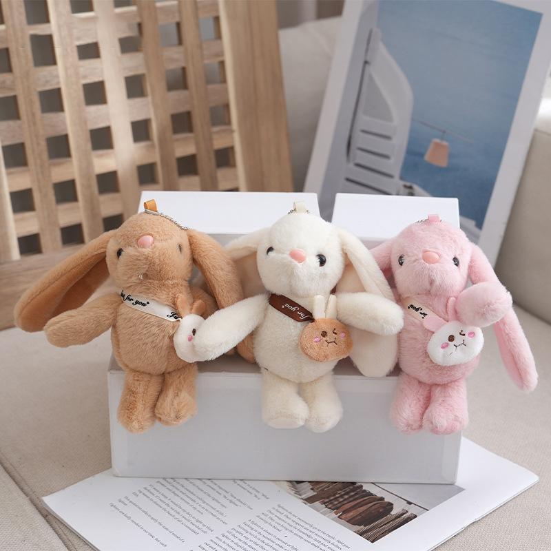 Creative Cartoon Long Eared Rabbit Keychain  Kawaii Rabbit Keychain Pendant Cute Schoolbag Decoration Accessories Gifts