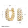  Arrival Sparkling  Zircon Wheat Hoop Earrings Stainless Steel Gold Color Huggies Piercing Earring Wedding Jewelry
