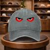 Angry Face Print Baseball Cap Adjustable Fitted Casual Bucket Hat Lightweight Woven Buckle Closure Fashionable Outdoor Hat