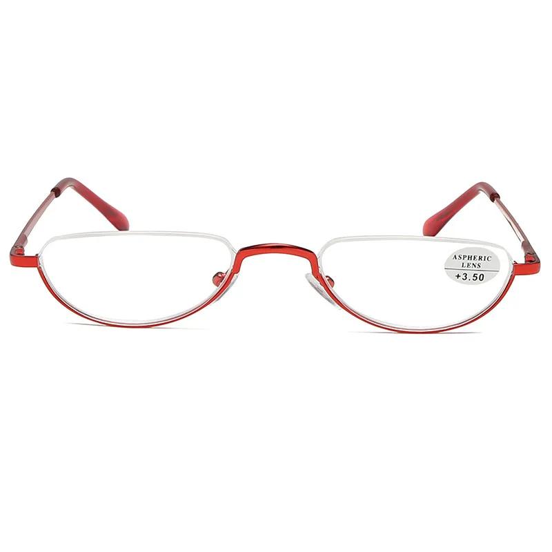 Classic Half Frame Reading Glasses HD Metal Fishwire Rack Spring Eyeglass Legs 1 0 2 0 3 0 3 5 4 0 Smooth Curved Style
