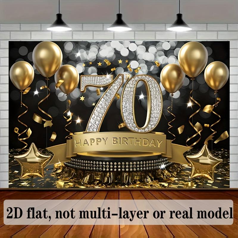 2D flat banner, 1 piece, background decoration photo props for 70th birthday party, polyester banner decoration