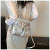 Design Sense Niche Backpack Silver Women's Love New Fashion Backpack Versatile Chain Bucket Travel Bag