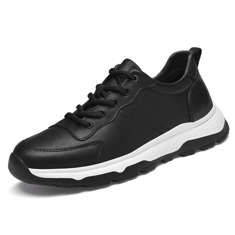 Men s Spring Breathable White Casual Sneakers with Thick Sole 41 чёрный