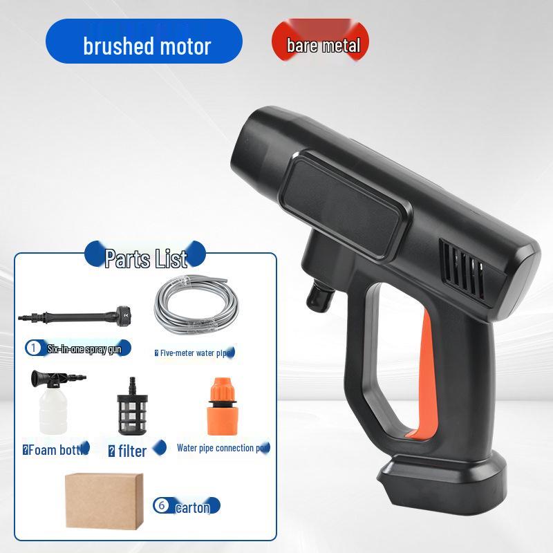 Portable High-Pressure Car Washer - Rechargeable Lithium Battery Powered for Home, Garden, and Car Cleaning.