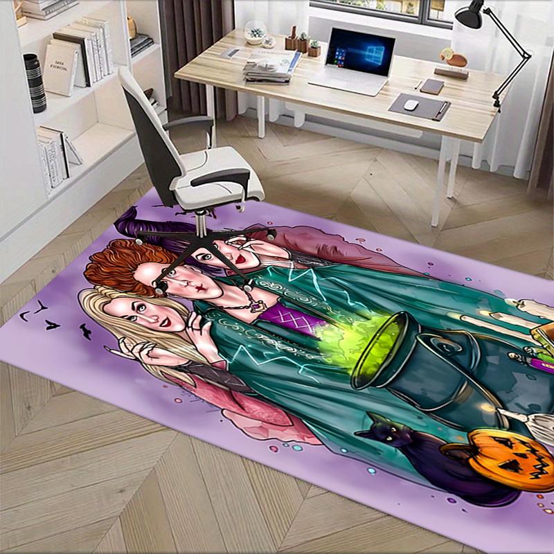 Office Rug Witches, Halloween theme 3D Printed Anti-Slip Rug-Machine Washable for Living Room