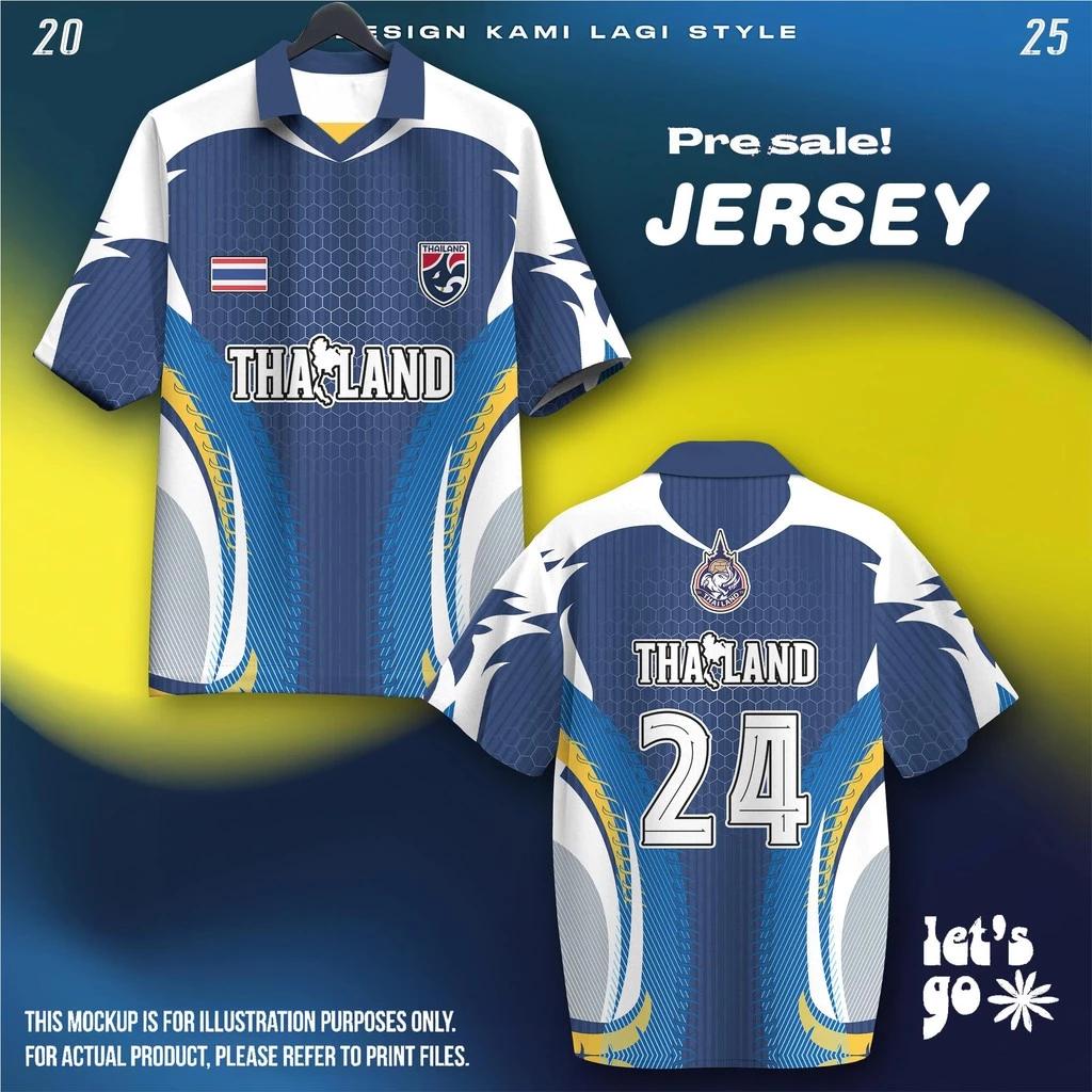 

ТАИЛАНД Футбол Футбол Поло Винтажная Футболка Национальный Флаг Логотип Слона Значок Унисекс Мужчины Женщины ДЖЕРСИ Принт Быстросохнущая С Коротким Рукавом Форма 5XL