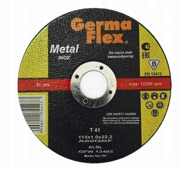 GLK Flat disc for cutting acid-resistant steel GF A60Q Inox T41 115x1.0x22.2 GFW 13484