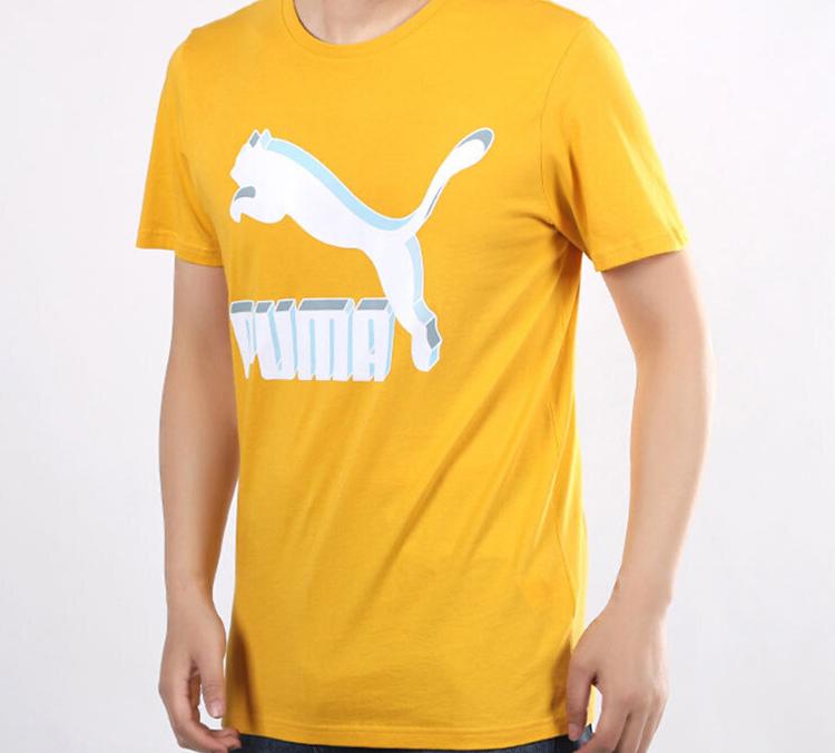 Puma T Shirts Men's Gold Crew Neck Moderate Straight Fit 596535-25