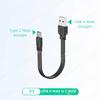 10CM-100CM Double-Sided Plug Type C Data Cable Android Super Flat Soft Double Elbow Mobile Game Type-C Charging Short Line 1M