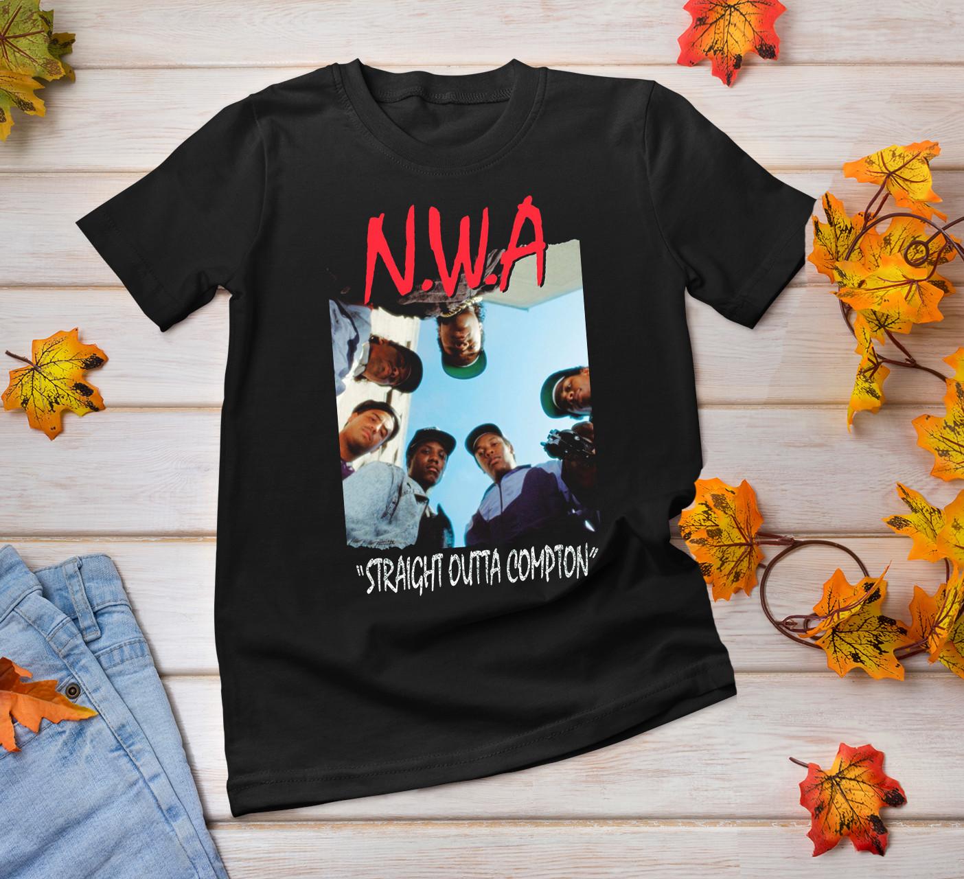 NWA Rappers Straight Outta Compton T-shirt Black All Sizes L