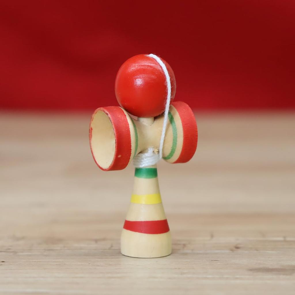 Miniature Japanese Traditional Wooden Kendama Toy (6.5cm H x 3cm W x 2cm D) Set of 10 for Commercial Use