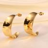 2022 High-Polished Stainless Steel 18K Gold Statement Large C Earrings for Women