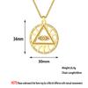 Kinitial Punk All Seeing Eye Necklace Illuminati Pyramid Pendant Hip Hop Jewelry Gift for Women Party Chain