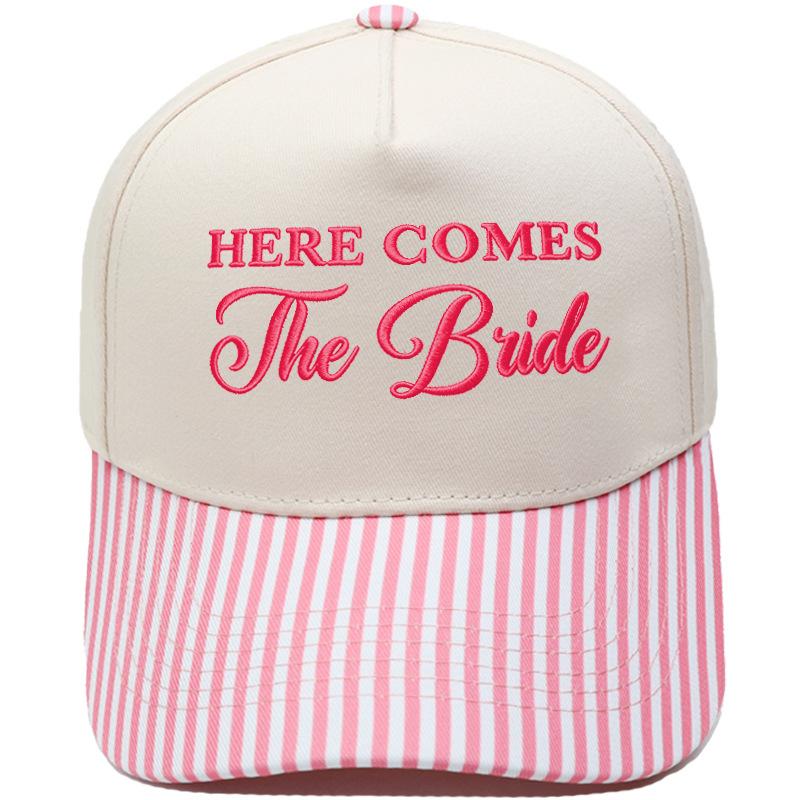 HERE COMES The Bride Embroidery Color Matching Truck Driver Hat Bride Wedding Party Shade Dad Hat