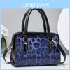 Fashion Print Leopard Color Blocking Women Casual Glossy Shoulder Bag For Daily