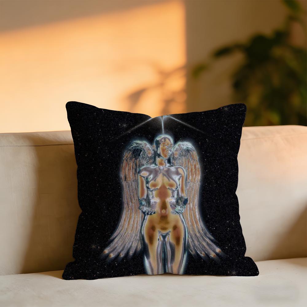 Retrofuturistic Visual Art Cushion Cover Cozy Velvet Throw PillowSoft Warm Cushion For Sofa Bed