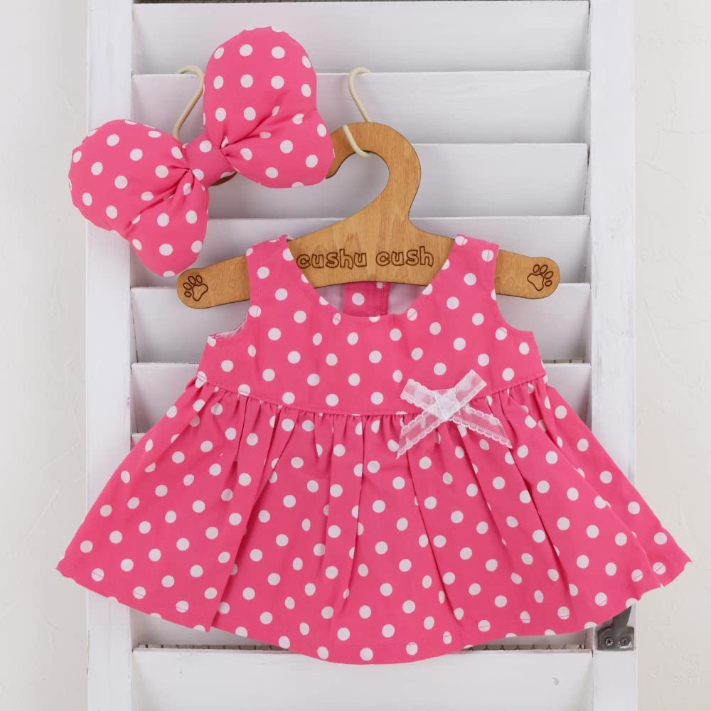 cushu cush ShellieMay Duffy Minnie Dark Pink Polka Dot Dress Size Small Costume, ShellieMey, Mouse-like & Ribbon, 43cm,