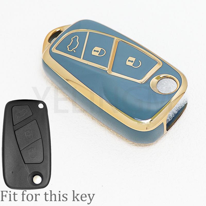 Fashion New Tpu Shell Fob Bag For Fiat 500 Panda Stilo Ducato Punto Doblo Bravo Car Flip Key Case Cover Protected Accessories