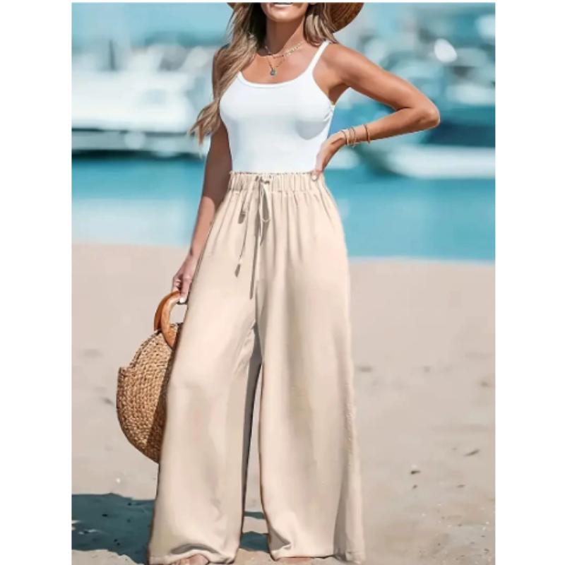 Atmungsaktive Weite Hosen Damen High-Waist Hosen Locker Lässig Elegante Hosen für Frühling und Sommer