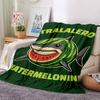 1pc Watermelonini Tralalero Throw Blanket Soft Flannel, Cozy All Season Polyester Perfect for Home, Office