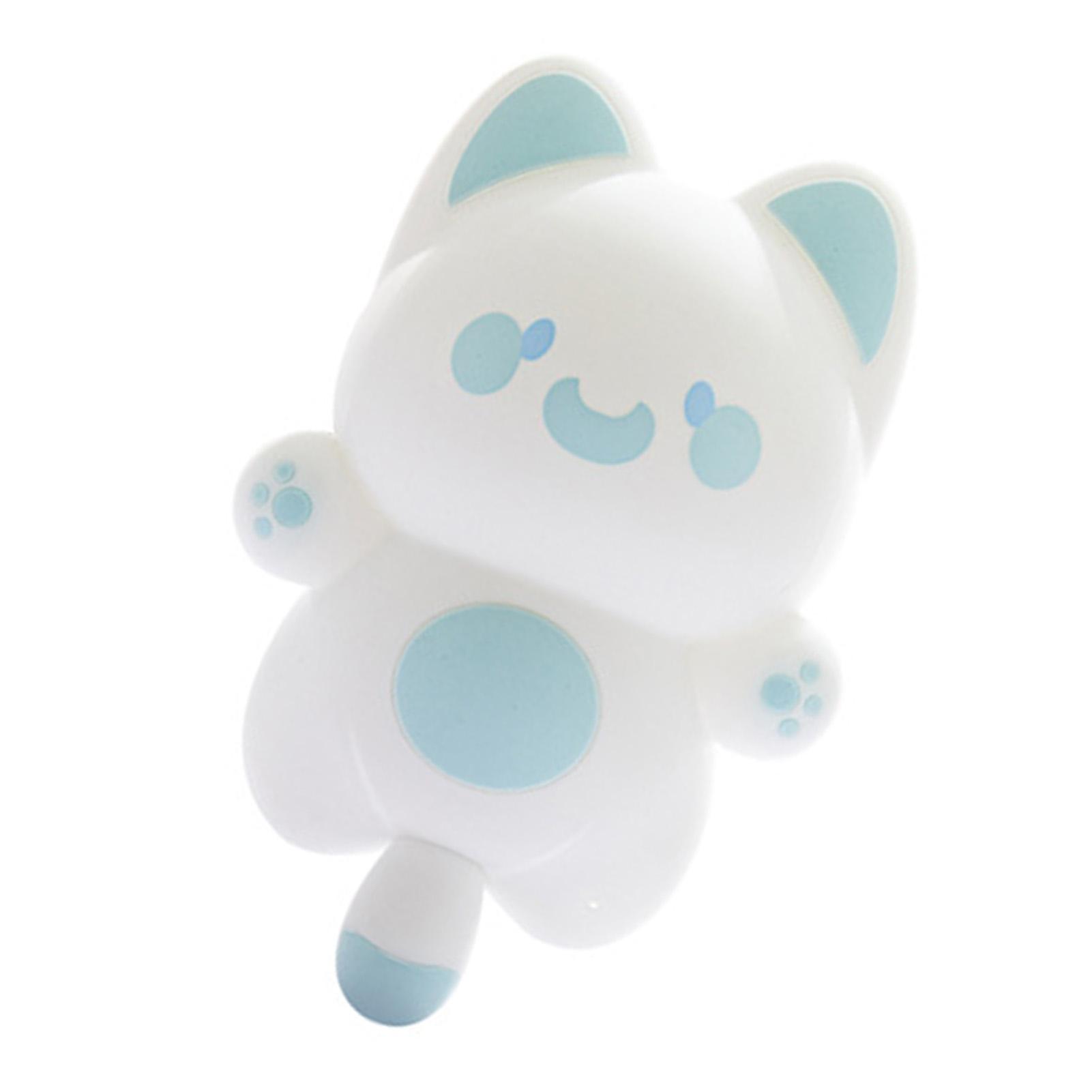 

Cat Night Light Multicolor Silicone Soft 3 Level Brightness Bedside Night Lamp for Kids Bedroom Blue синий