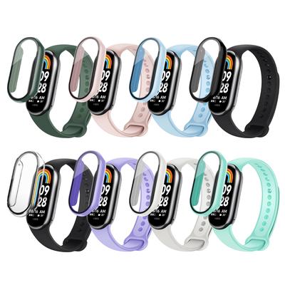 Coque+verre Pour Xiaomi Mi Band 8 7 6 Accessoires Coque+Film Housse de Protection Intégrale Miband 7 6 5 4 3 protection d'écran
