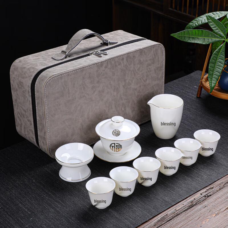 

Shangqi Mutton-Fat Jade Porcelain Tea Set