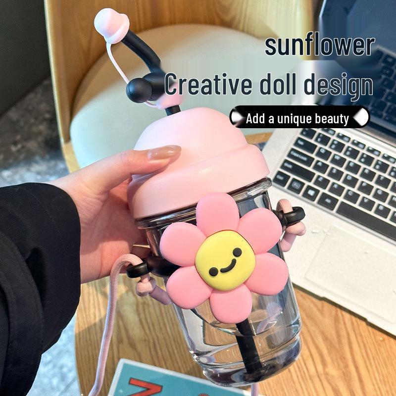 Summer Heat-Resistant Cute Straw Water Cup for Adults and Kids - Portable & Stylish
